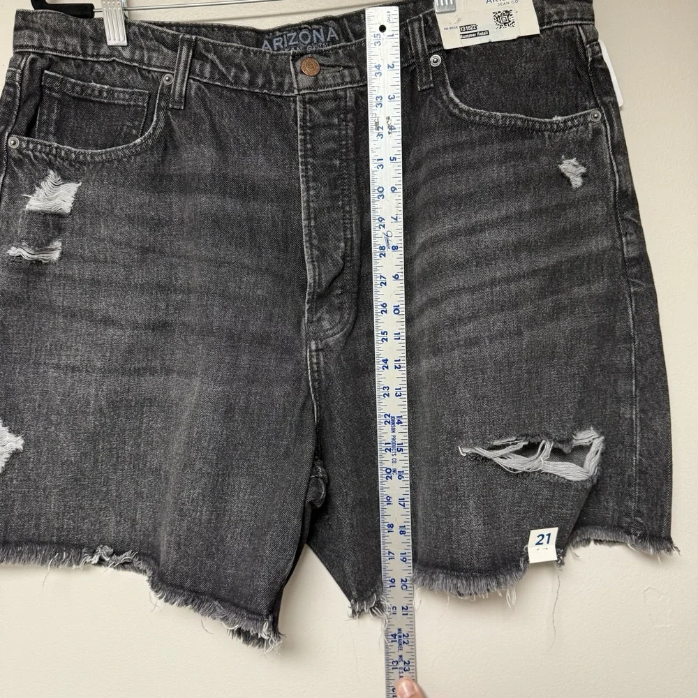 Arizona Jean Co Shorts Women's‎ 21 Blue High Rise Destroyed Cutt Off